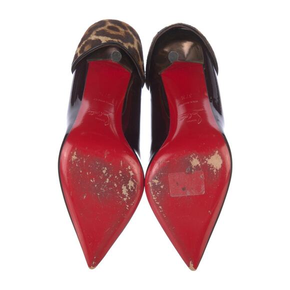 ❤️Christian Louboutin Burgundy Leopard Print Heels❤️ - Picture 5 of 5